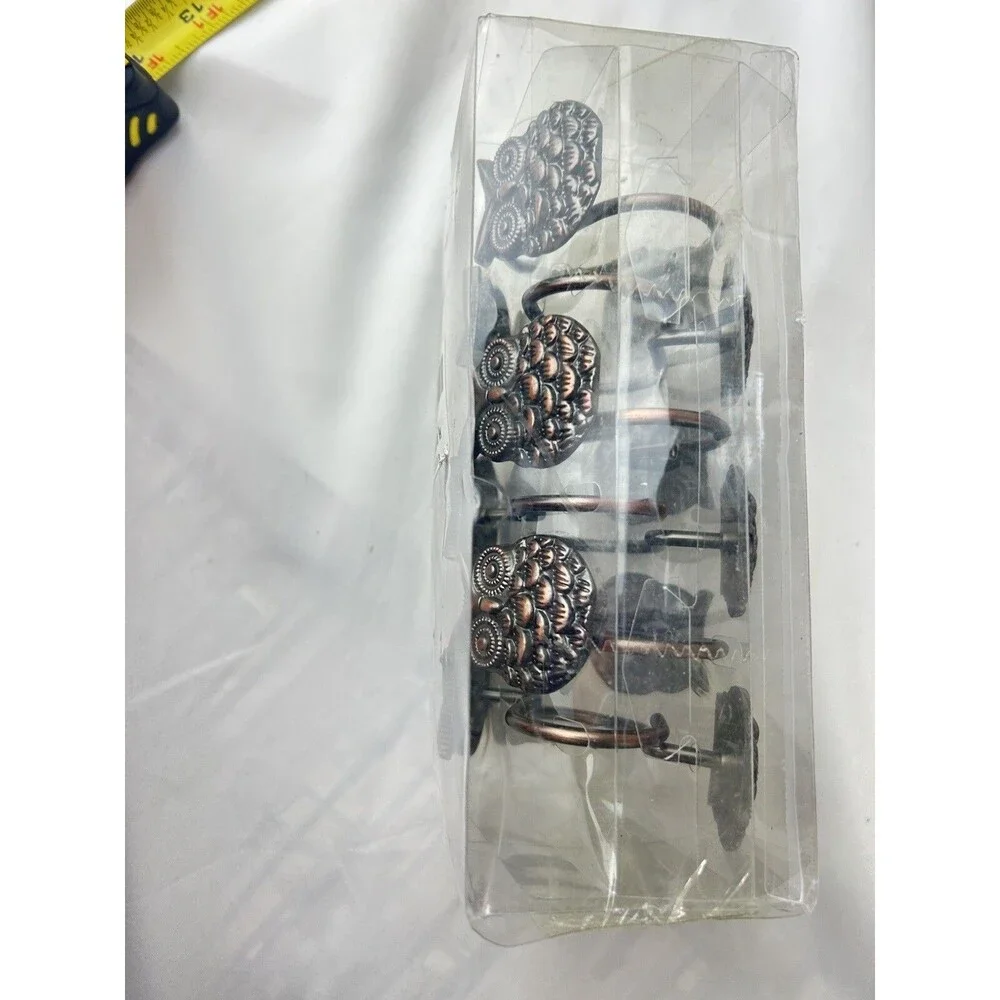 Owl Shower Curtain Hooks Rings Set of 6 Antique Bronze Copper Tone Bathroom
